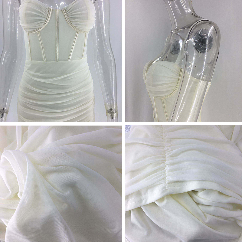 

2021townlike mesh folds spaghetti strap bandage dress women mini night club party dress ladies backless bodycon summer dress, Black;gray