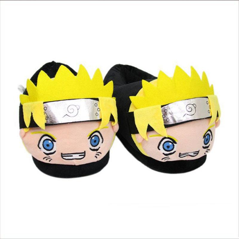 

Winter Woman Slippers Naruto Anime Flip-flops Plush Shoes Warm Slides House Room Cute Cat Funny, Black