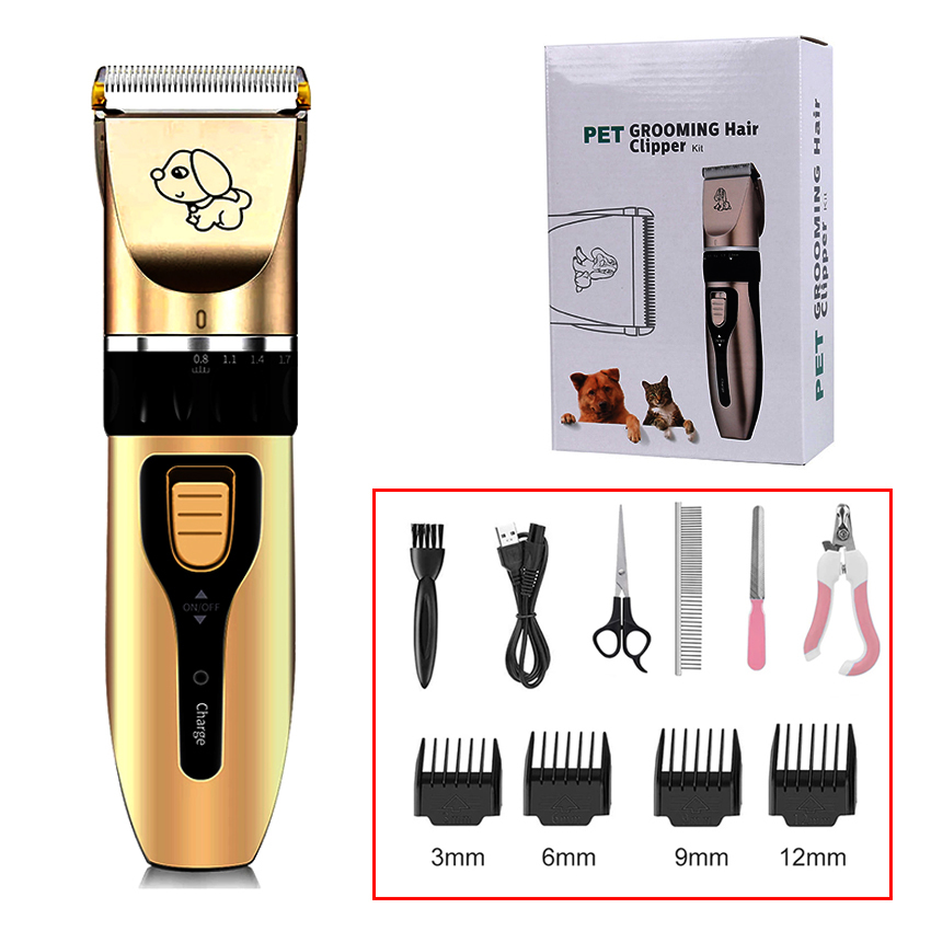 Dog Hair Trimmer USB Rechargeable Cordless Pet Dog Grooming Clippers Shaver Set Electrical Animals Fur Cutting Machine tool-image-691399878