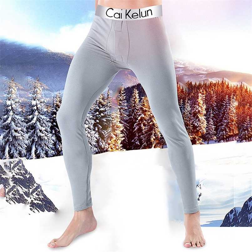 

Winter Warm Men Long Johns Large Size Thermal Underwear Skin Friendly Leggings Pants Male Soft Elastic Comfortable Tights Pants 211108, Black