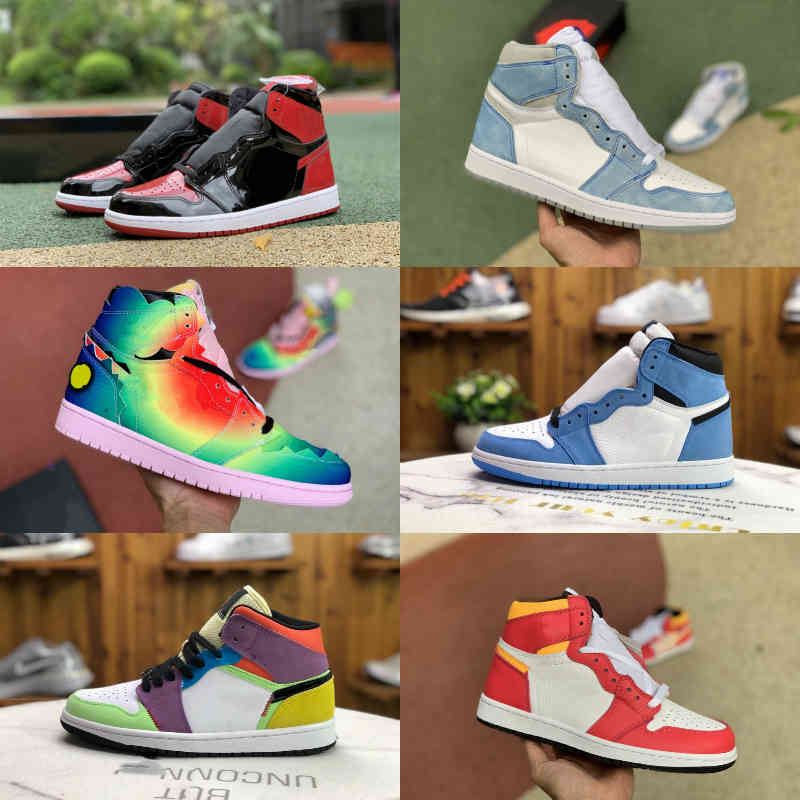 

Jumpman University Blue 1 1s High Basketball Shoes Mens Women Shadow NRG X Union FRAGMENT Not For Resale Rookie Of The Year Bred Toe Trainer Sneakers