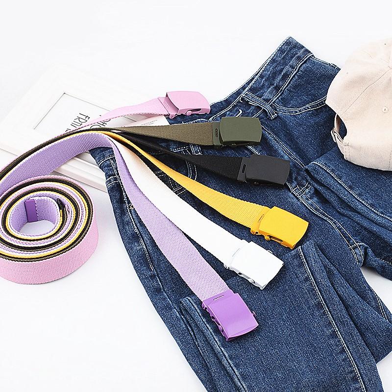 

Belts Long Cloth Belt Knitted Women's 1 Fashionable Nylon Buckle Canvas Thickened, Black