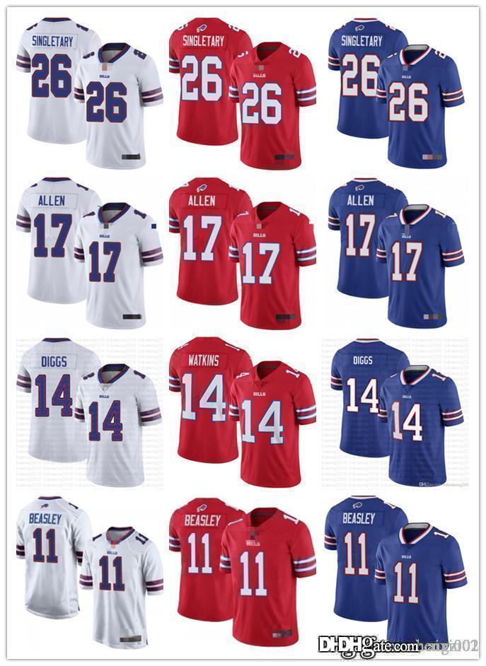 

Mens Womens Youth Buffalo Bills 14 Stefon Diggs 17 Josh Allen 26 Devin Singletary 11 Cole Beasley White Red Blue Football Jerseys, Black;red