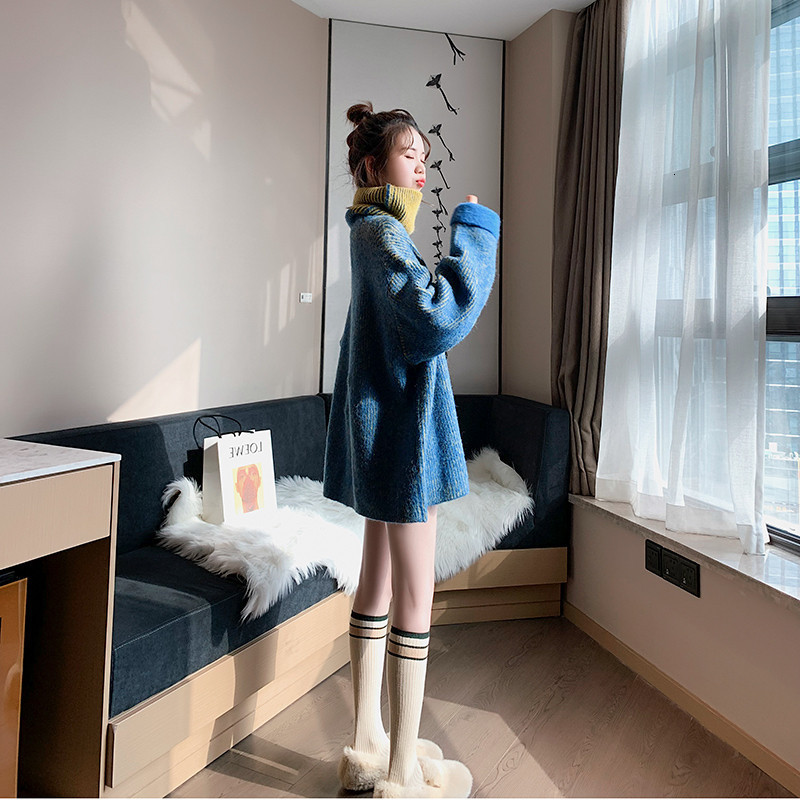 

women's sweaters nomikuma women's turtlenecks, casual korean sweater knitted large for autumn and winter hlbg, White;black