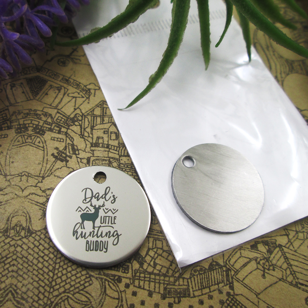 

40pcs--stainless steel charms"DAD'S LITTLE HUNTING BUDDY" more style choosing DIY pendants fo necklace