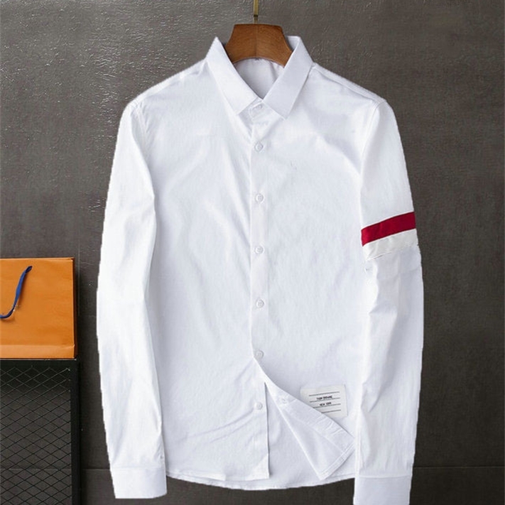 

Spring and autumn new fashion brand men's shirts and sweaters breathable comfortable and fashionable all-match6r, White;black