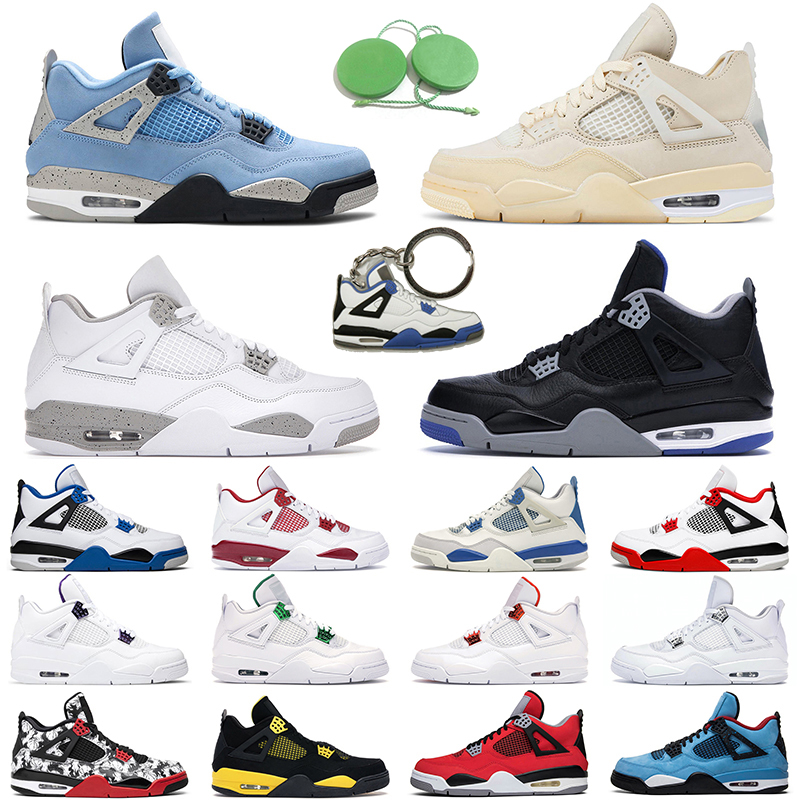 

4 Motorsports Alternate mens Basketball Shoes 4s University Blue White Oreo Black Cat Cactus Jack men trainer sports sneakers, Cool grey