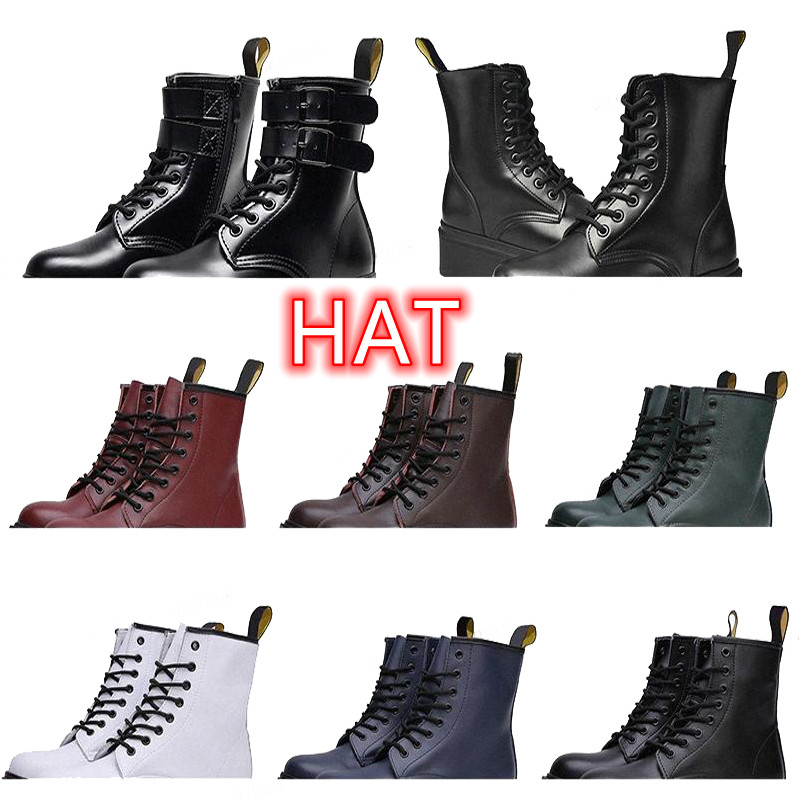 

2022 Hot Top Quality 1460 aston Martin boots docs marten doctor 1640s Martins Smooth Winter fur Ankle Half Navy blue martens red Bordeaux Leather For women men booties