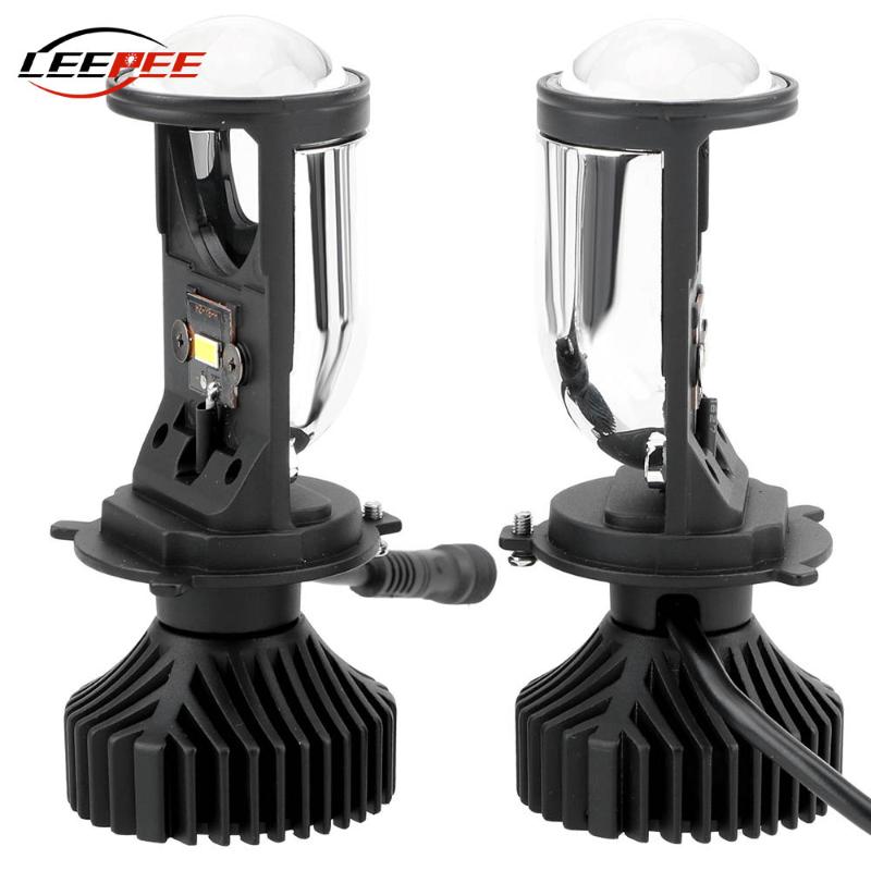 

Car Headlights LEEPEE 90W Pair H4 Mini LED Light Lens Canbus Universal Bulb Hi Lo Beam Headlight Automobiles Lamp Conversion Kit