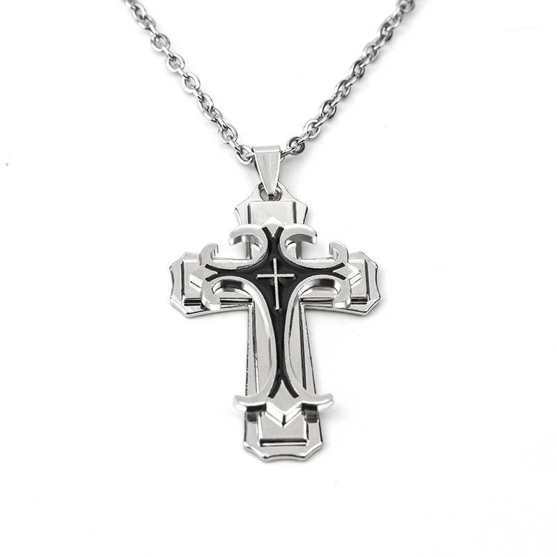 

Titanium Steel Retro Multi-layer Cross Necklace Pendant Is The Gift For Friends And Family Chains