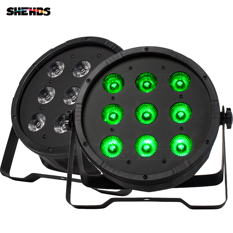

4PCS SHEHDS Par Lights LED Flat 9x12W RGBW Lighting For DMX Stage Effect Professional DJ Party Dance Floor Disco