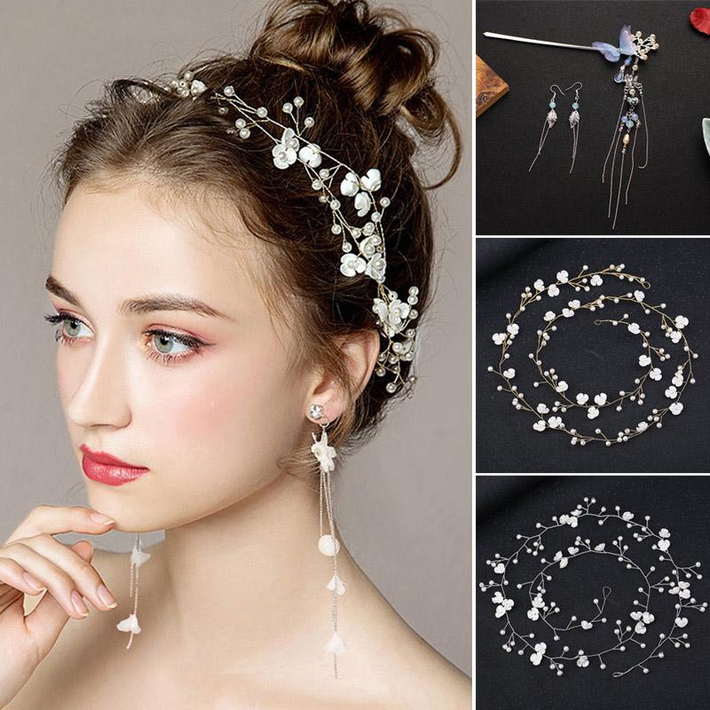 

Hair Clips & Barrettes Bridal Wedding Accessories Wreath Imitation Pearls Crystal Flower Butterfly Tassel Hairpins Earrings LL@17