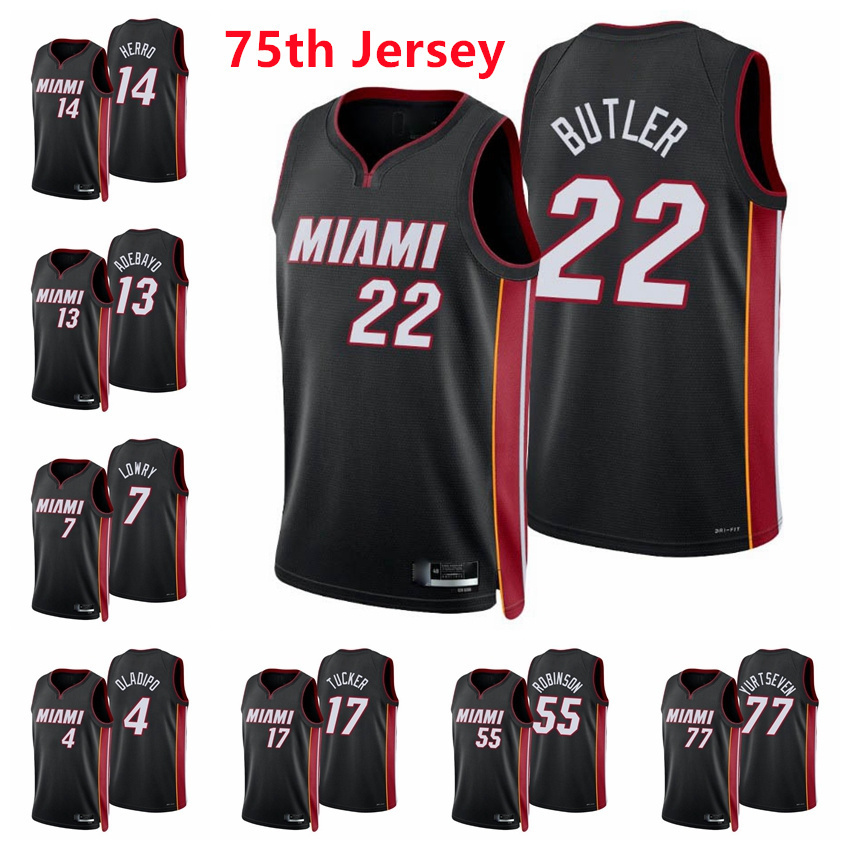 

Miami's Heat's NBA's Men Jimmy Butler Bam Ado Tyler Herro Kyle Lowry Duncan Robinson Victor Oladipo Yurtseven 75th Diamond Black