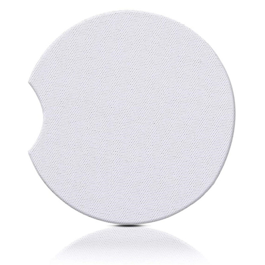 

Cup Mats Neoprene Sublimation Car Coaster 6.5cm Thermal Transfer Blank Pads White Coasters DIY Customized Gift A02