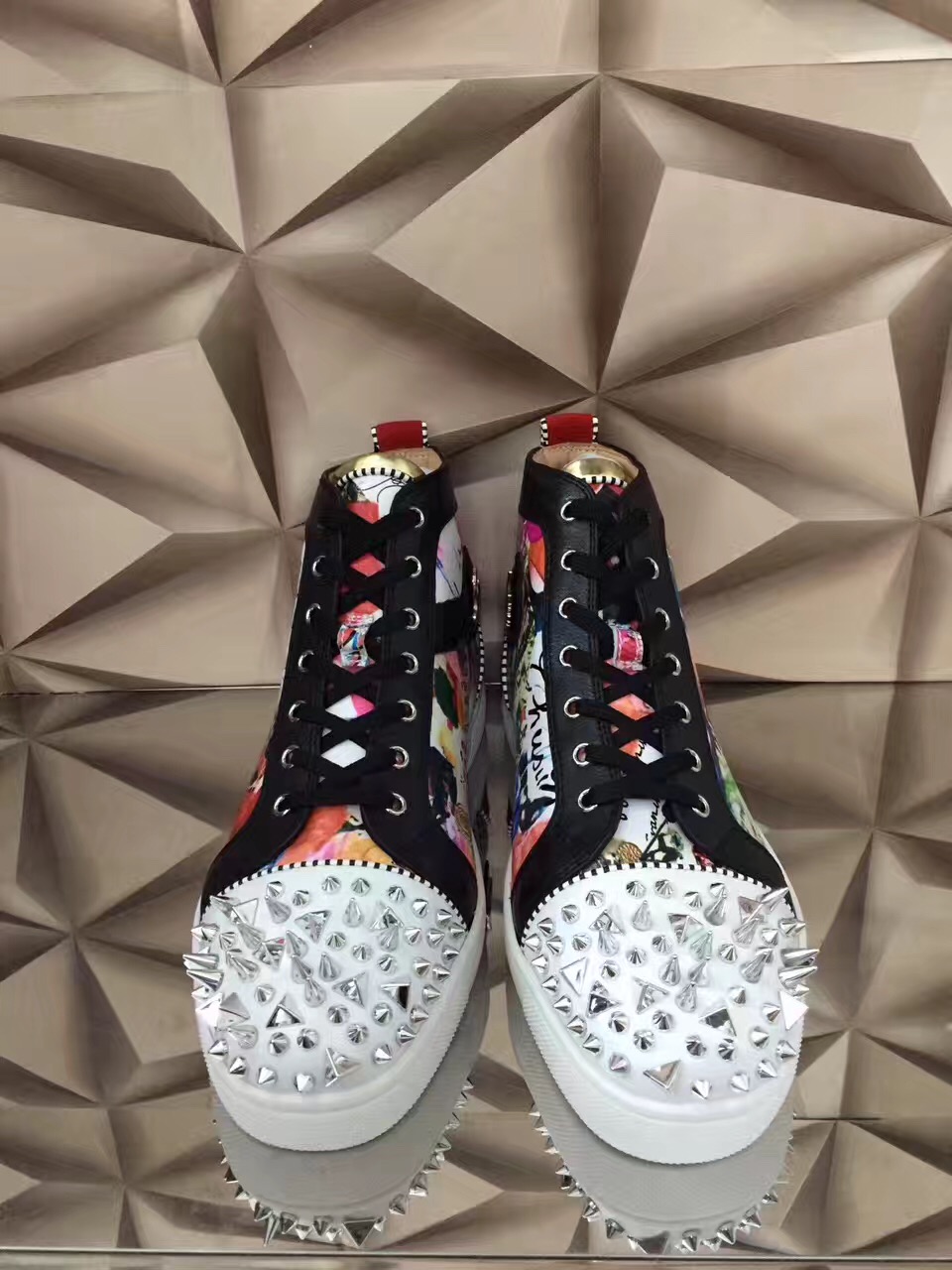 

[Original Box] Luxury Designer Red Bottom Boat Casual Shoes Spikes Pikboat Pik Python Sneakers 35-47