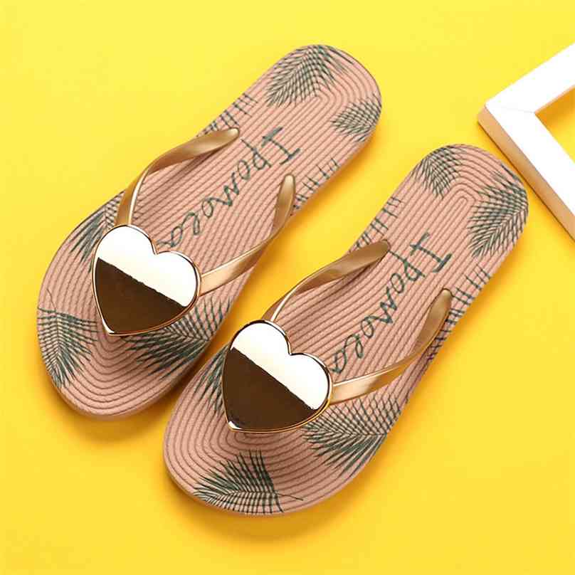 

Flip-Flops Women Spring Summer Comfortable Slippers Slide Love Decoration Non-Slip Holiday Beach Shoes Casual Female Sandals 210708, Black pineapple
