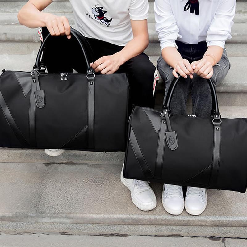 

Fashion Weekend Bag Nylon Travel Men Overnight Duffle Waterproof Cabin Luggage Big Tote Crossbody Gym Duffel Bags, Small black