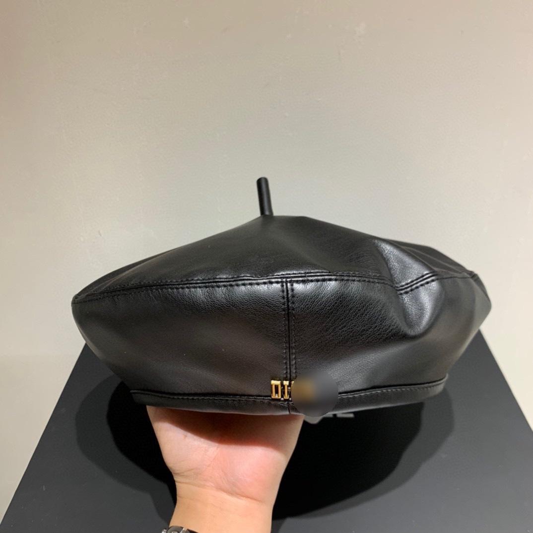 

2021 women designer beanie hats leather black autumn winter womens beanies beret beauty high quality fashion prom evening luxury hat