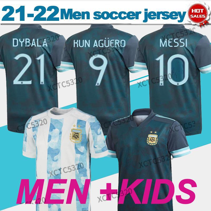 

soccerMen Kids Argentina soccer jersey 2021 2022 MESSI DYBALA MARADONA Copa America home away Fans version football shirt Customized, Black;yellow