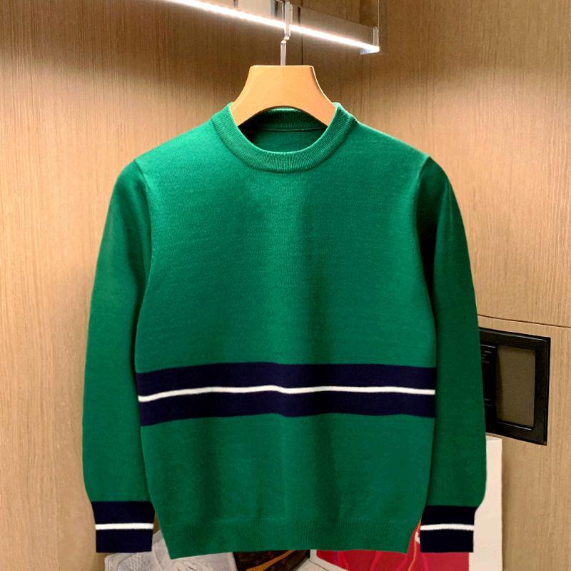 

Men's Sweaters Men 's European And American Style Simple Personality Striped Color Block Pullover Sweater Autumn Winter Round Neck, White;black