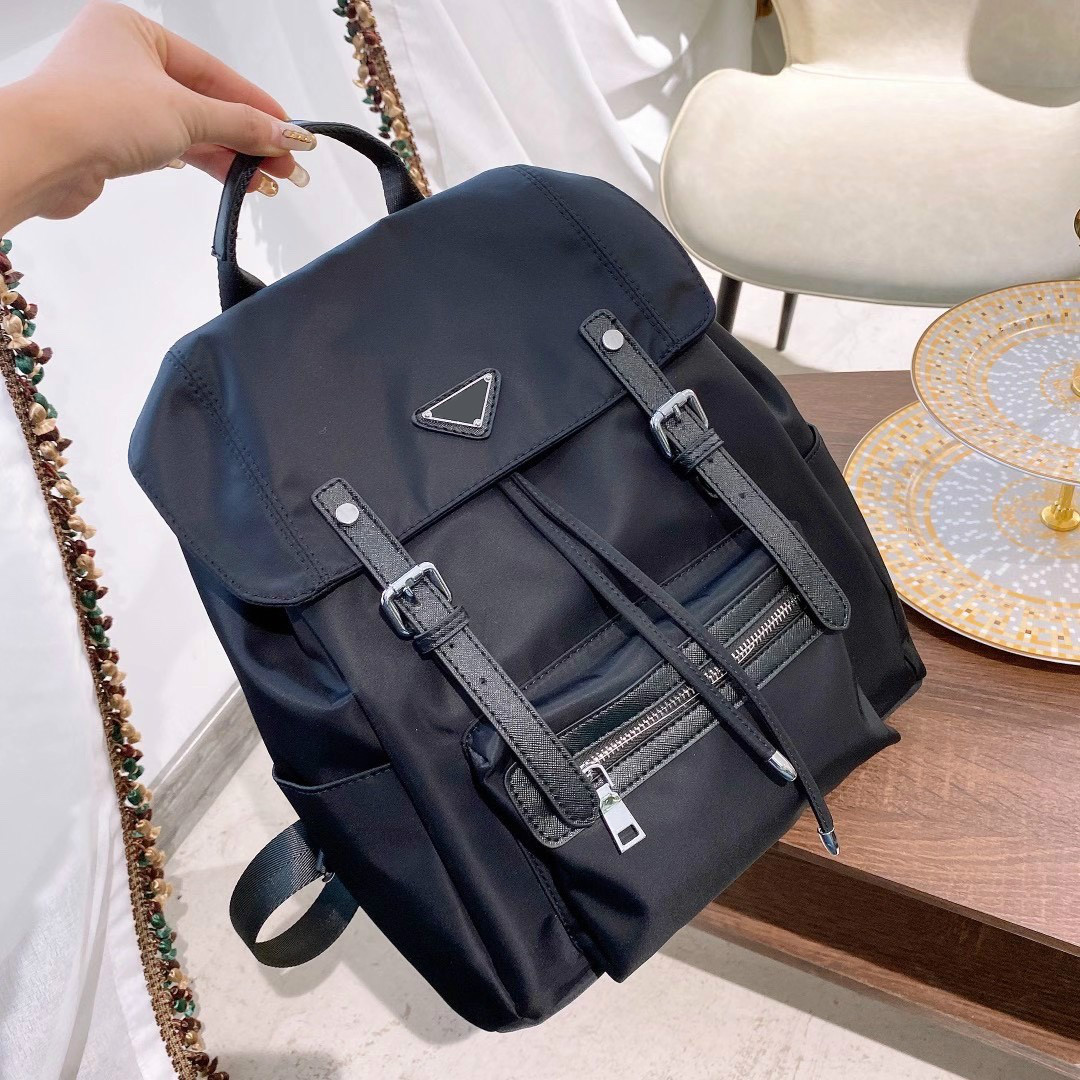 

2021 Mens Black Backpacks Brand Black School Bags Backpacks Nylon String Luxury Shouler Bags Medium Travel Bag PD20122901