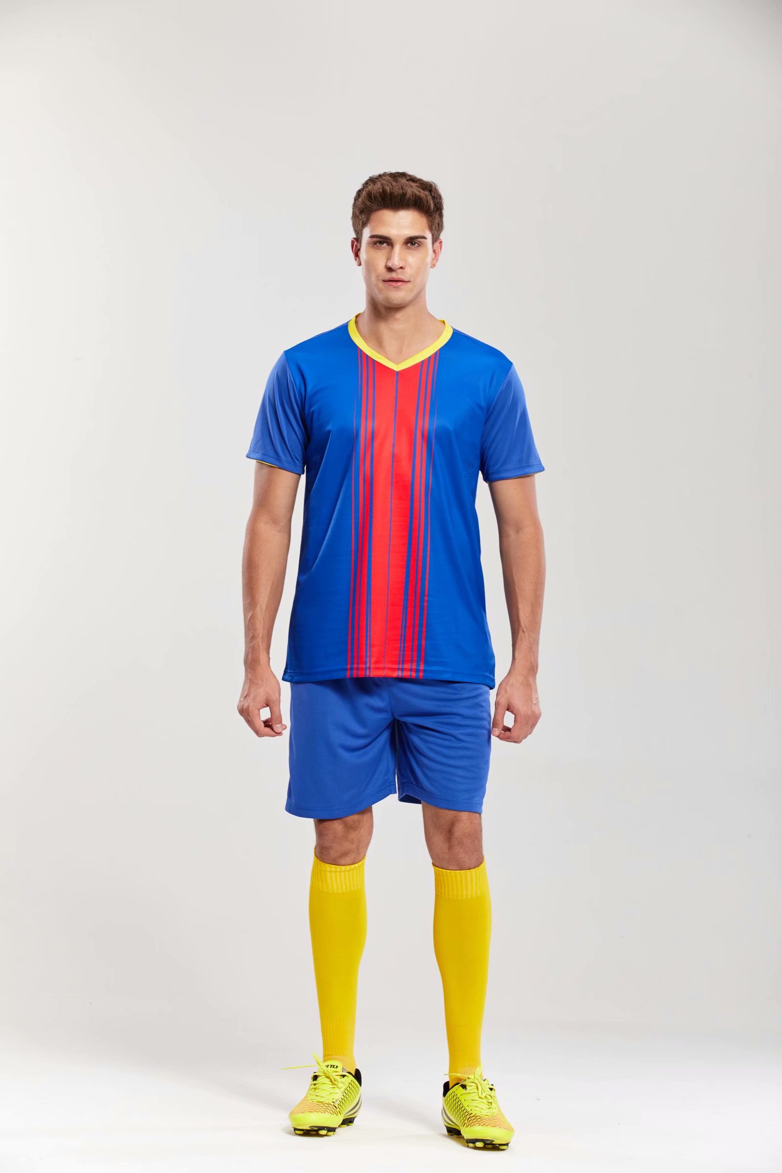 

#Z16 Football uniform men soccer Jersey printing team custom track and field sports short-sleeved shirt, Black;yellow