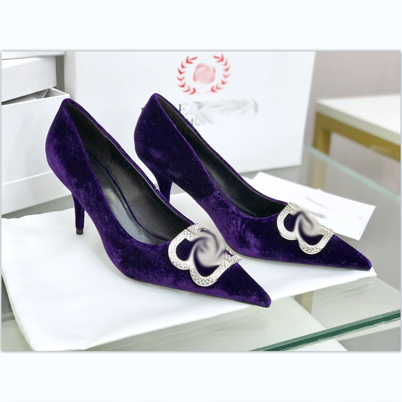 

2021 Good Quality Fashion Women Luxurys Designers Shoes Designer Sandals Womens Luxury High Heels Sandal Dress Shoess With Box Size 35-41 -G507, Lavender