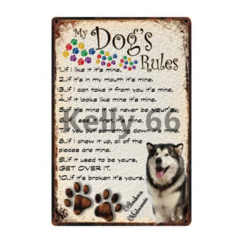 

Warning Dog Rule Life Better With A Alaskan Malamute Metal Sign Home Decor Bar Wall Art Painting 20*30 CM Size DG-25