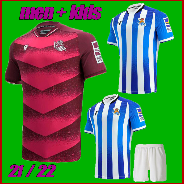 

men+kids 21 22 Real Sociedad soccer jerseys home away 2021 2022 camisetas de fútbol Portu WILLIAN J. SILVA OYARZABAL Merino ZUBELDIA ISAK football shirts, Black