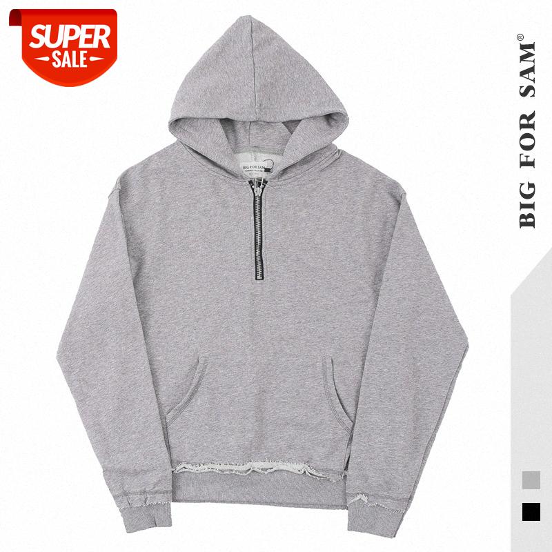 

men's street pullover solid color sweater hoodie loose casual #nN9c, Black