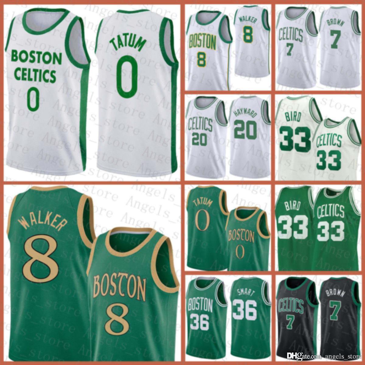 

Jayson 0 Tatum Kemba 8 Walker 33 B men's 7 Brown Marcus 36 Smart Gordon 20 Hayward Boston Celtics RED Basketball Jersey, Black;red