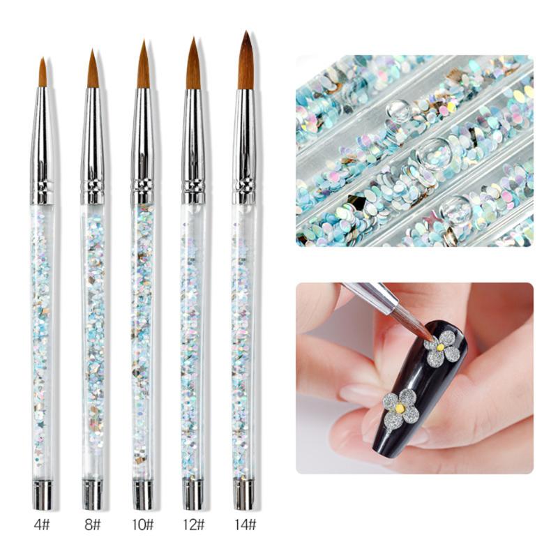 

Nail Brushes 1 Pc Acrylic Brush No 4/8/10/12/14 UV Gel Polish With Liquid Glitter Handle Fashion Manicure Tool