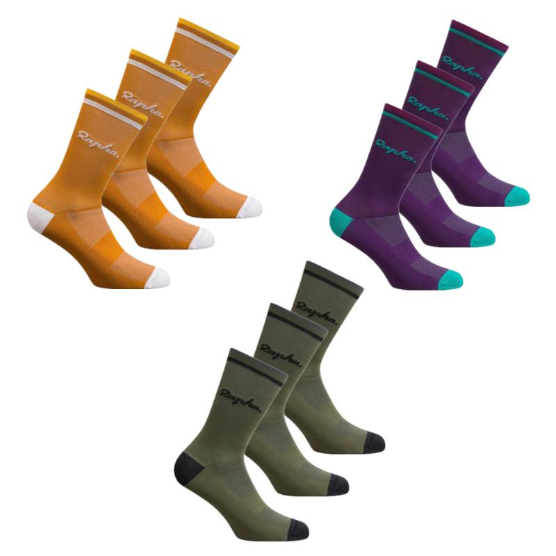 

High Quality Cycling Socks Rapha Compression Bicycle Men And Women Soccer Basketball Sports, Black