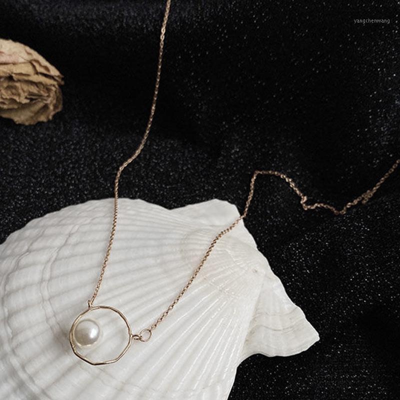 

Chains Women Geometric Pearl Necklace Fund Tide Cold Wind Web Celebrity Temperament Contracted Clavicle Chain For Anniversary Party
