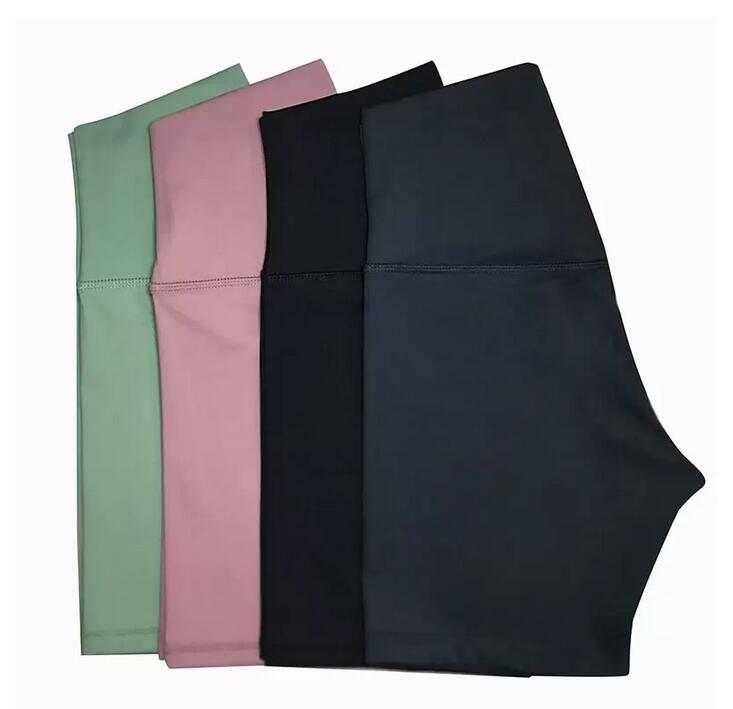 

Solid Color Women yoga pants High Waist Sports Gym Wear Leggings Elastic Fitness Lady Overall Full Tights Workout Fitness Shorts L-026, Black