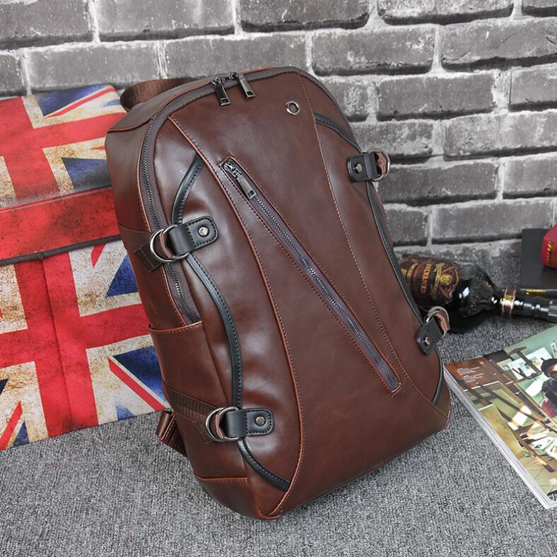 

Factory wholesale brand bag original design crazys horses leather backpacks Crazy Horse retro old men and women backpack School wind, Brown