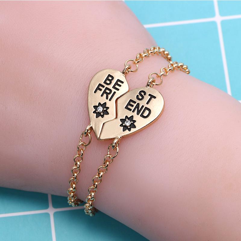 

Heart Bracelet Friends Gold Puzzle Love Fashion Women BFF Friendship Jewelry Pulseira Feminina Charm Bracelets