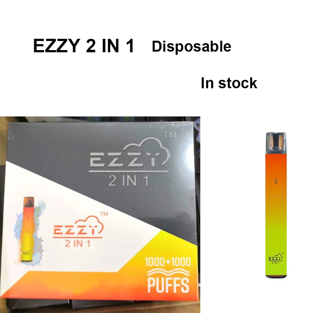

EZZY 2in1 2000puffs Disposable Vape cigarette Pen Device Double Colors 6ml Pre-filled Vapor Pods Portable Vaporizer .