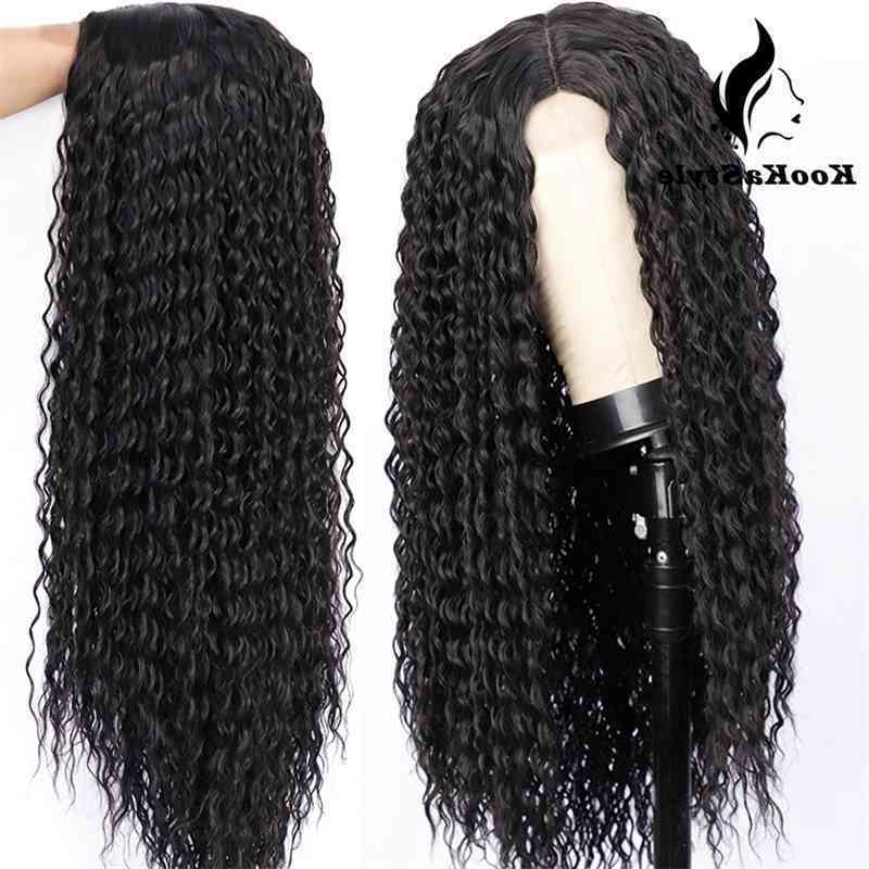 

Afro Kinky Curly Synthetic for Black Women Long Deep Wave Hair Heat Resistant Half Hand Tied Cosplaly Wigs Party, Pink wig