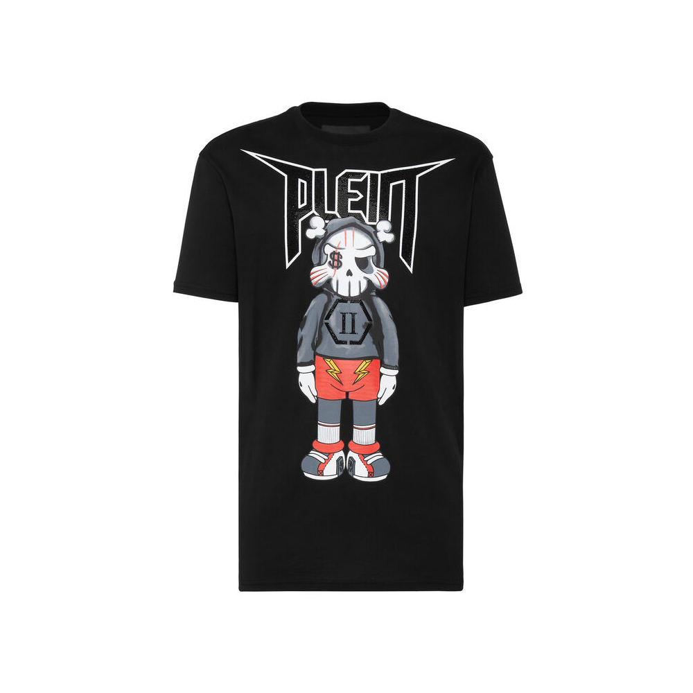 

PLEIN BEAR Men's T-Shirts ROUND NECK SS Mens Designer Tshirts Rhinestone Skull Men T-shirts Classical High Quality Top Tees PB 16562, Black