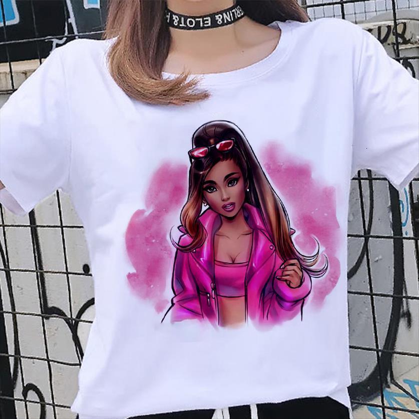 

Fashion Beauty Printed Harajuku Women T Shirt Casual Slim White Short Sleeved Summer Thin Section Streetwear
