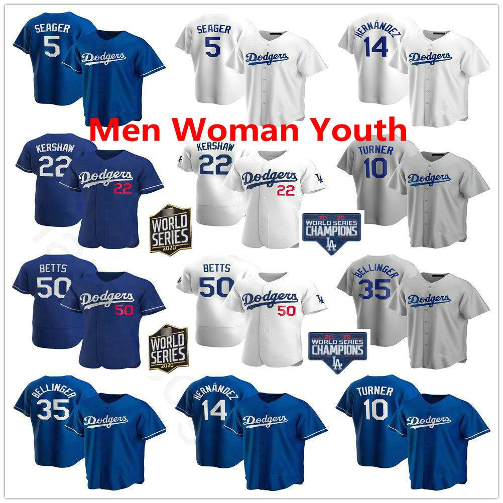 

2020 World Series Champions Dodgers Jerseys Cody Bellinger Mookie Betts Kershaw Corey Seager Justin Turner Julio Urias Kenta Maeda Baseball, Blue;black