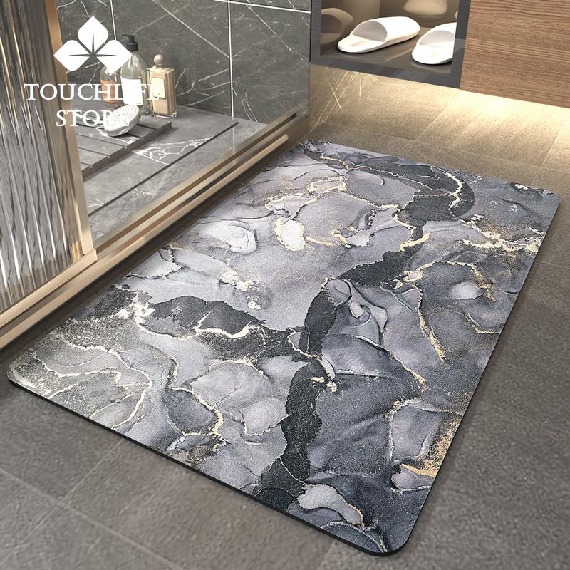 

Bath Mats Napa Skin Super Absorbent Bathroom Rugs Quick Drying Non-slip Floor Entrance Door Mat For HallwayToilet Carpet