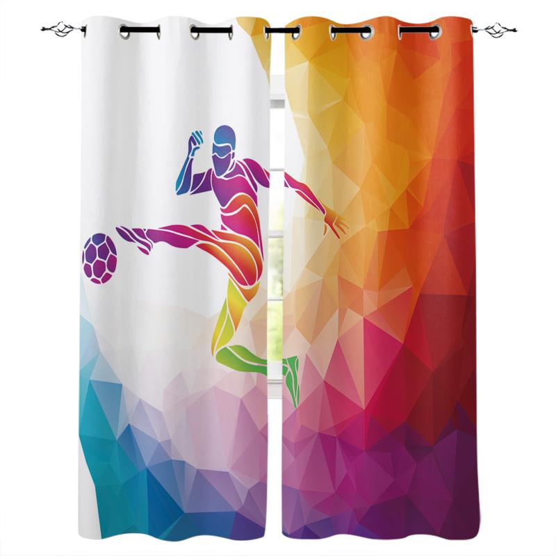 

Geometric Football Blackout Curatin Bedroom Kitchen Decor Curtains Home For Living Room Curtain & Drapes