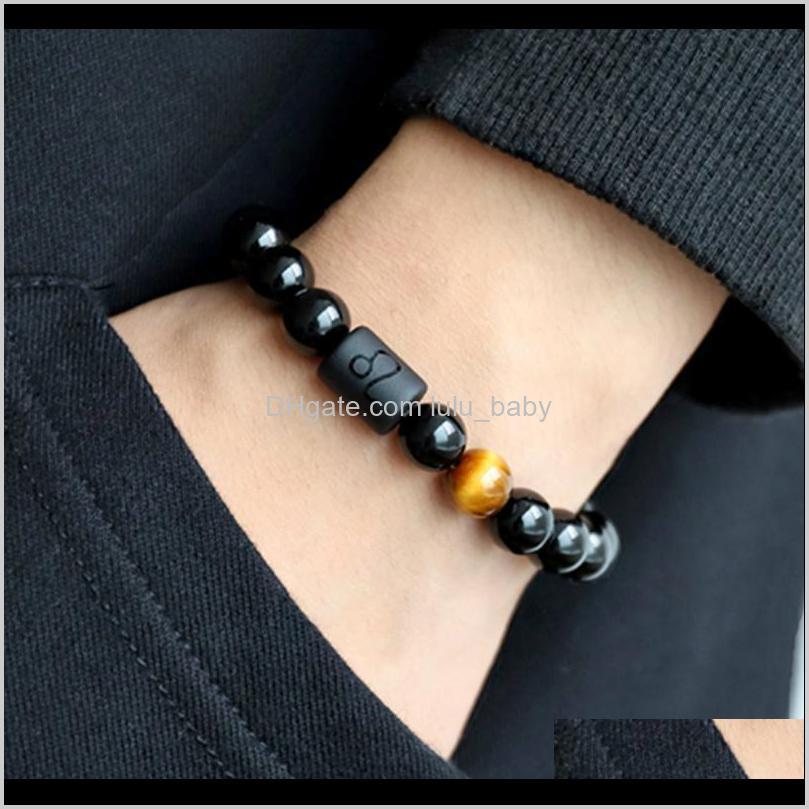 

Bracelets Jewelryconstellation Zodiac Bracelet Healing Lucky Men Natural Stone Beads Couple For Women Friend Gift Beaded, Strands Drop Delive
