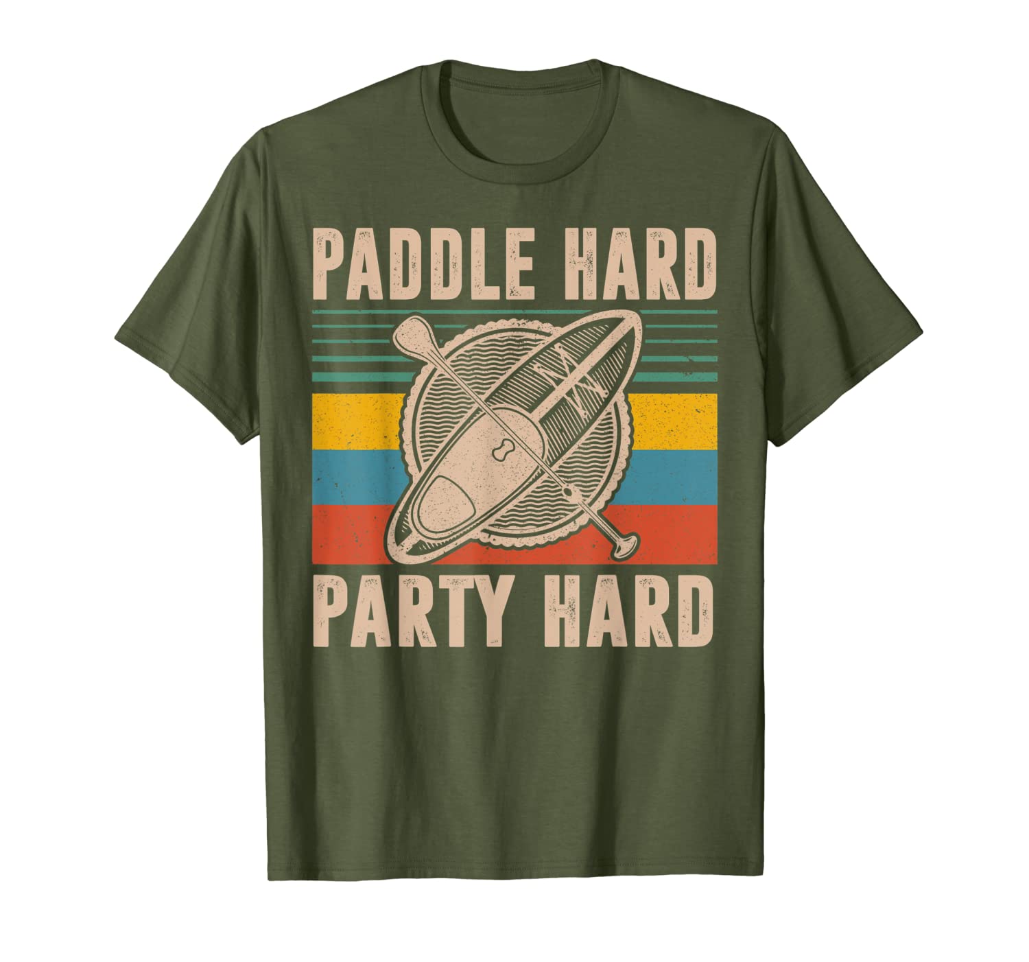 

paddle hard, party hard t-shirt funny paddling boat racing t-shirt, White;black
