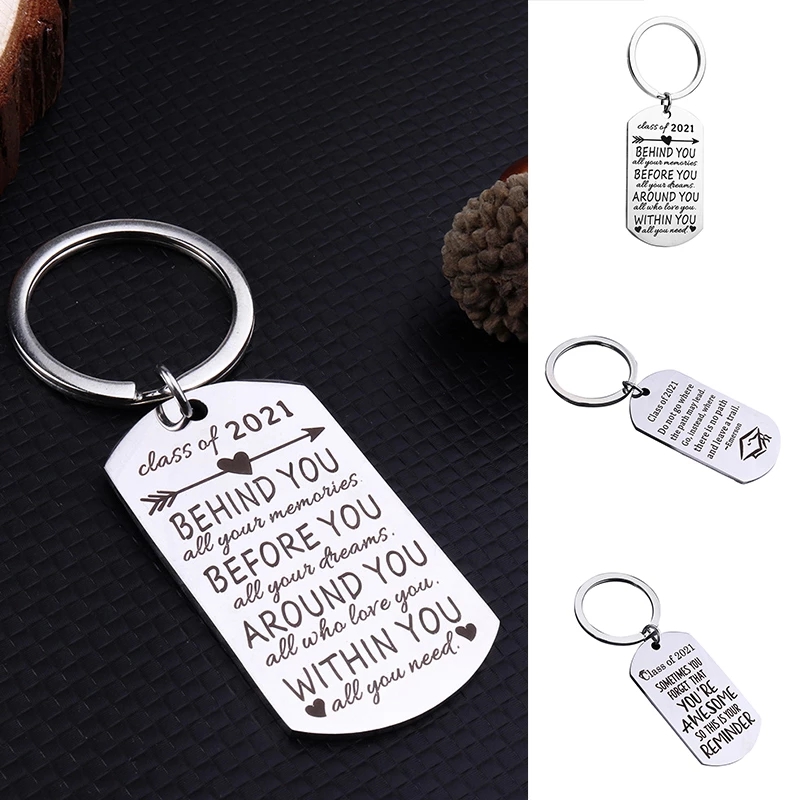 

Graduation Gift Keychain Bag Pendant Keyrings Keychain Graduation Cap Stainless Jewelry Class 2021 Students College Key Holder