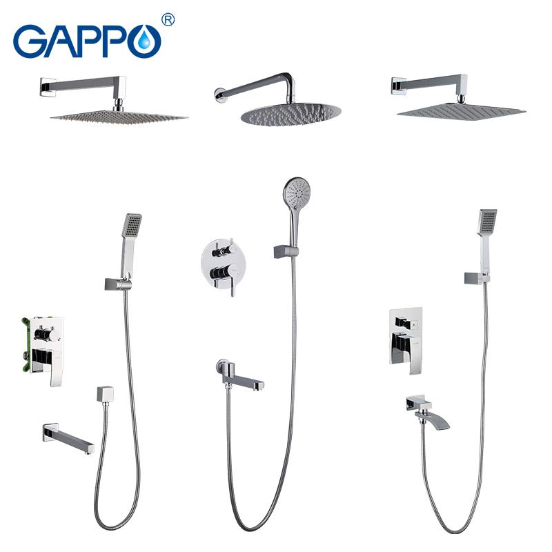 

Wall Mount Bathroom Rainfall Shower Faucet Set Concealed Chrome System Bathtub Mixer Tap Head Sets