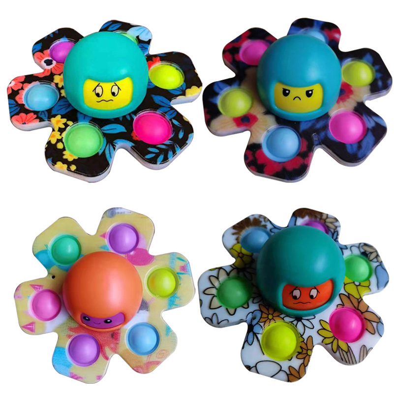 

Fidget Spinners Toys Face-Change Octopus Sensory Toy Fun Stress Relief Simple Games for Kids and Adults Anti-Anxiety Tools Three Expressions - B100