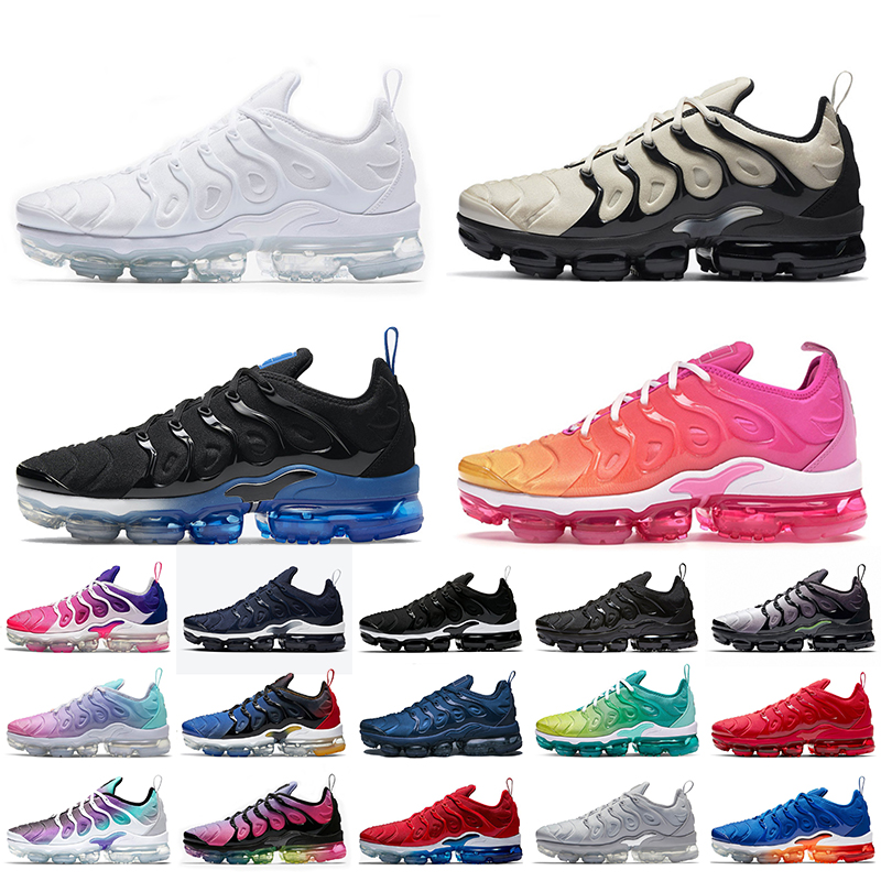 

TN PLUS Mens Running Shoes Big Size 13 Triple White Off Light Bone Black Hyper Royal Blue Sunset Pink Women Trainers Sneakers, B 36-47 red shark tooth